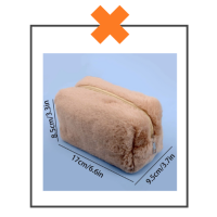 Etui / make-up tasje fluffy lichtbruin